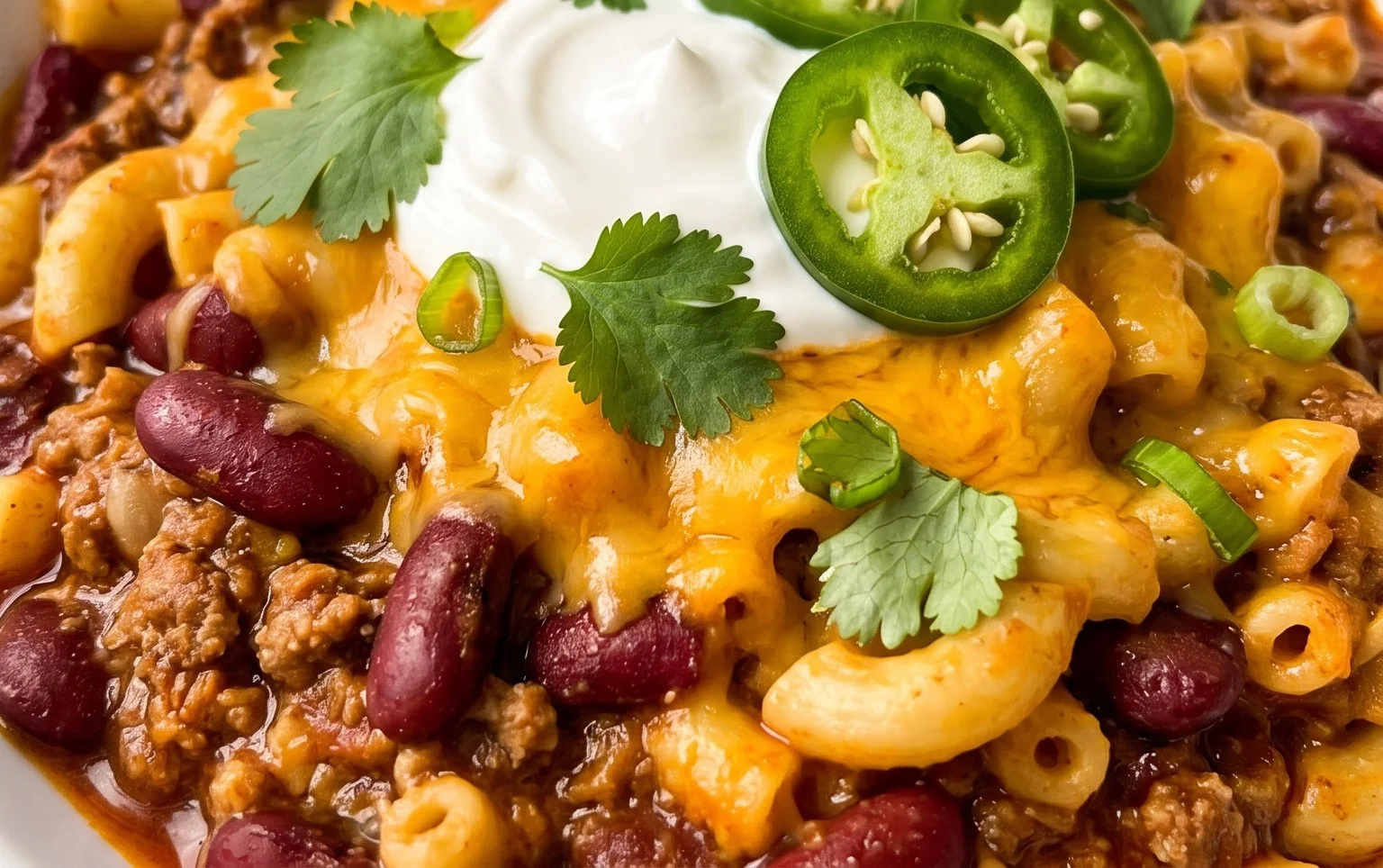 Crock Pot Cheddar Chili Mac