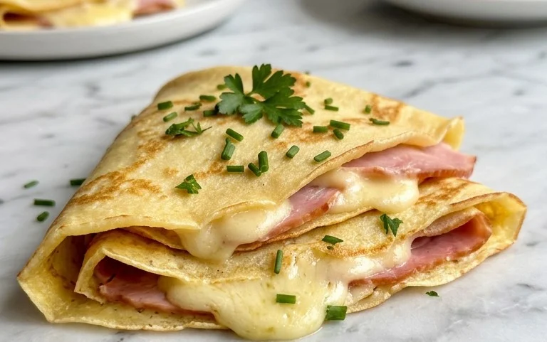 Crêpes au jambon: dorées, savoureuses et légères