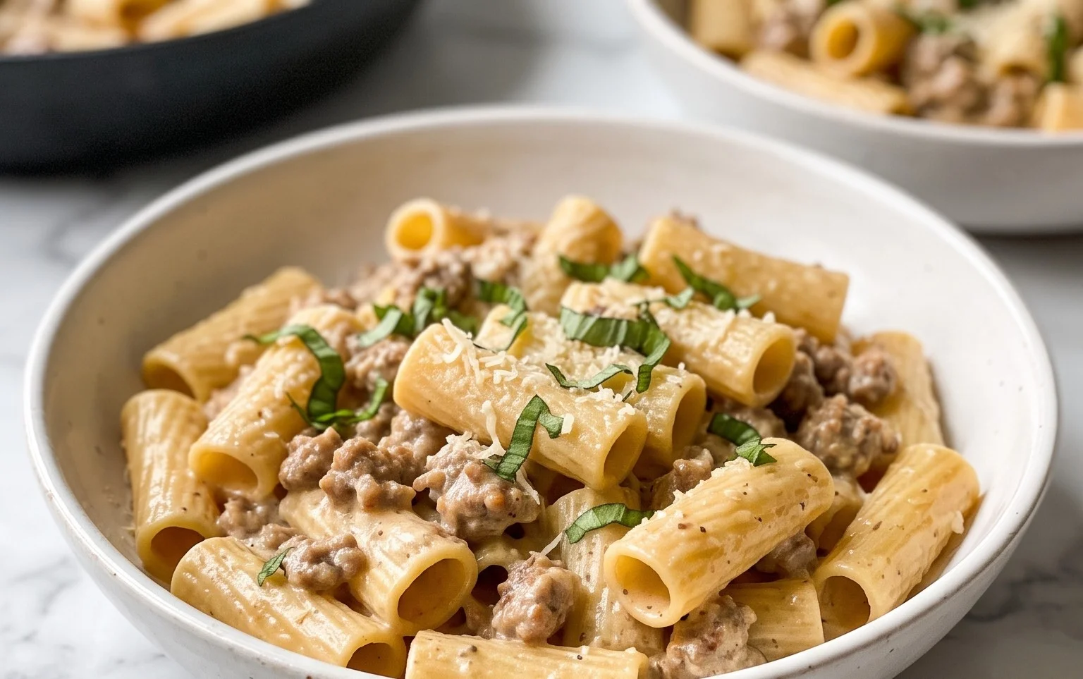 Rigatoni Saucisse Crémeux : Repas Min, Une Seule Poêle