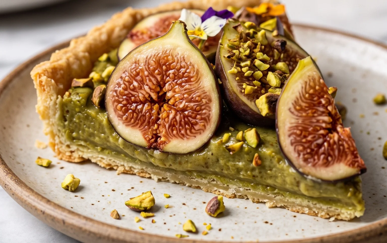 Tarte figues fraiches creme de pistache